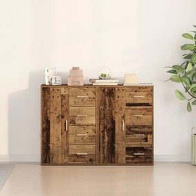 Credenza set di 2 legno invecchiato legno massello credenza