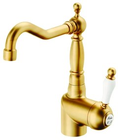 Rubinetto per lavabo OXFORD oro spazzolato satinato HUBER H 26 cm
