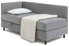 Letto singolo imbottito grigio con contenitore con materasso incluso 120x200 cm Avela – Bonami Selection