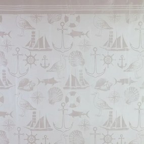 Tenda doccia 120x200 cm in acrilico con motivi marini completa di ganci