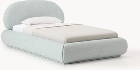 Letto singolo imbottito in bouclé con contenitore Alba