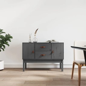 Credenza Grigia 110x40x78 Cm İn Legno Massello Di Pino /
