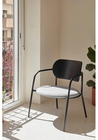 Sedia da pranzo nera e grigia in frassino Eclipse - Teulat