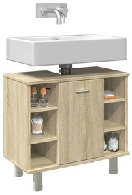 Mobile Da Bagno Rovere Sonoma 60x32x53,5cm İn Legno Multistrato /