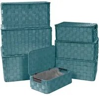 Scatola poliestere 1-7 verde acqua rettangolare cm40x30h21,5