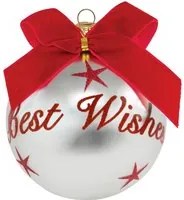 Pallina Natale con scritta Best Wishes 10 cm