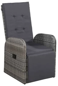 Set mobili da pranzo per giardino 5 pz grigio