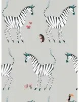 KEK Amsterdam Carta da parati Zebra - Grijs