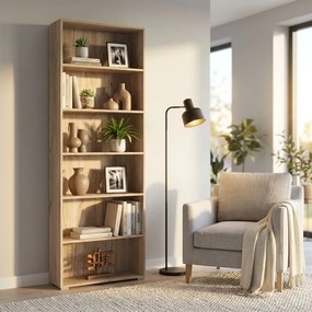 MADDIE - libreria sei ripiani moderno minimal in legno
