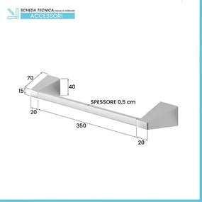 Set con appendino, porta rotolo e porta salviette a muro cromo Giza