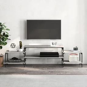 Mobile porta tv grigio sonoma 197x35x52 cm in legno multistrato