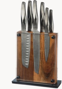 Set ceppo per coltelli in legno di acacia con coltelli Rauma 7 pz