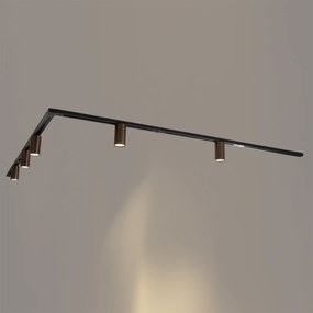 Sistema di illuminazione a binario moderno con 5 faretti bronzo scuro monofase GU10 50 mm - Iconic Ruby