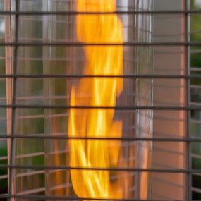 Stufa a Fungo a Gas Max 13kW Fiamma Viva Verticale 52x52x227 cm Pyramid Acciaio...