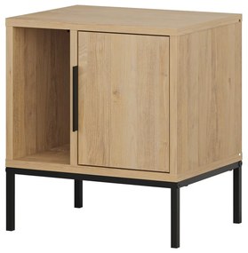 Comodino in rovere decorato in colore naturale Lani - Marckeric