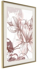 Poster  Drawn Flower  Cornice Quadri Cornice d'oro con passe-partout, Larghezza x Altezza Home decor 20x30