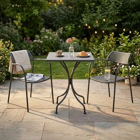 ROMANUS - set tavolo in metallo cm 60 x 60 x 72 h con 2 poltrone Aviim