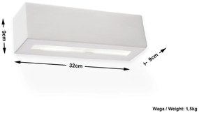 Applique da Parete in Gesso-Ceramico VEGA E27 Pitturabile da Interno