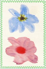 Stampa digitale Flower with Checks 01
