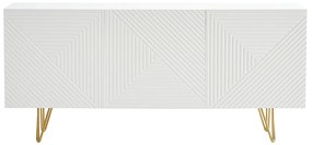 Credenza design bianco e dorato L160 cm OZEN