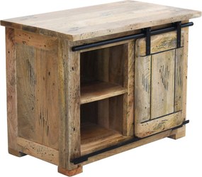 BEILY - porta tv legno di mango 1 anta scorrevole