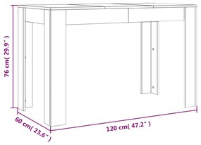 Tavolo da Pranzo Rovere Marrone 120x60x76 cm Legno Multistrato