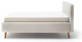 Letto matrimoniale imbottito beige con contenitore con rete inclusa 140x200 cm Mattis – Meise Möbel