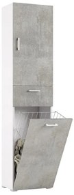 Mobile lavanderia 1 cassetto 2 ante in truciolare bianco anta cemento P 32 x L 45 x H 195 cm