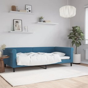 Letto Da Giorno Blu 100x200 Cm İn Velluto /