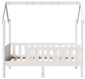 Giroletto casetta bambini bianco 70x140 cm legno massello pino