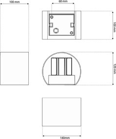 Applique LED 12W Bidirezione Curvo IP65 CCT con LED OSRAM - Corten