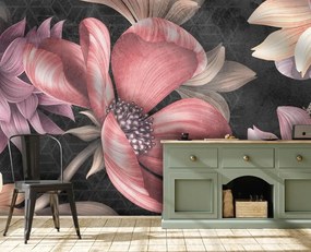 Fotomurale Blooming, nero 450X300 cm