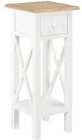 280057 Tavolino Laterale Bianco 27x27x65,5 cm in Legno 280057