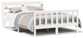 Letto Senza Materasso Bianco 160x200 Cm Legno Massello Di Pino /