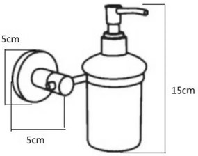 Dispenser sapone a muro in vetro satinato e metallo cromato Sprint