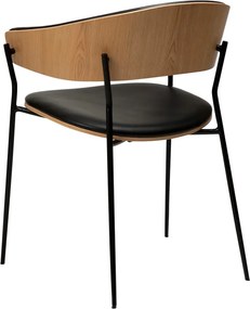 Sedia da pranzo nera/colore naturale chiaro con braccioli Crib – DAN-FORM Denmark