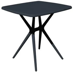 Tavolo da pranzo per giardino struttura e superficie in Polipropilene antracite per 4 persone 70x70cm