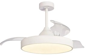 Ventilatore da soffitto Alaska bianco, Ø 50 cm, CCT, dimmerabile, MANTRA IP20