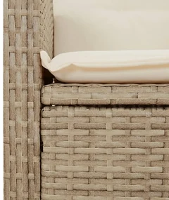 Set da pranzo da giardino 2 pz con cuscini beige in polyrattan