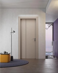 Porta interna pieghevole a libro asimmetrica Capri in legno colore avorio, L 60 x H 210 cm, apertura a sinistra