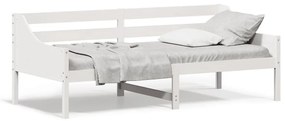 Dormeuse Senza Materasso Bianco 100x200 Cm Legno Massello Pino /