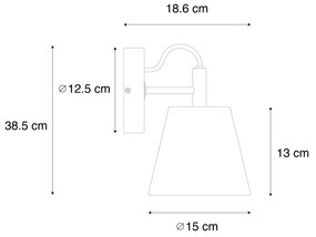 Lampada da parete rustica in legno con grigio - Cupy