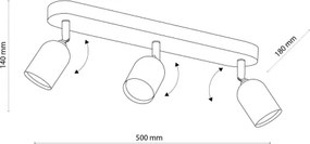 LED Faretto TOP 3xGU10/10W/230V nero/oro