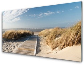 Quadro in vetro acrilico Percorso del paesaggio della spiaggia 100x50 cm