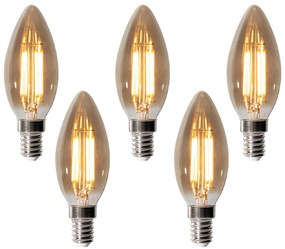 Set di 5 lampadine LED E14 dimmerabili B35 fumé 4W 300 lm 2200K