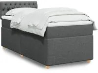 Letto a Molle con Materasso Grigio Scuro Singolo in Tessuto 3286860