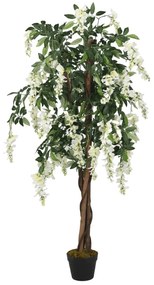 Glicine Artificiale 840 Foglie 150 Cm Verde E Bianco /