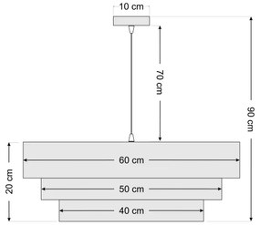 Lampadario su filo TRINITI 1xE27/60W/230V marrone/oro/beige
