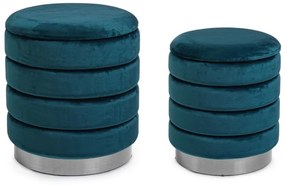 Set di 2 pouf DARINA colore blu