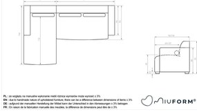 Divano angolare componibile beige (con penisola a sinistra) Flex Felix – Miuform